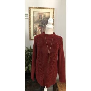 Simply Vera Wang Red Knit Long Sleeve Sweater Size Small